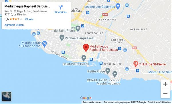 plan acces mediatheque raphael barquisseau saint pierre