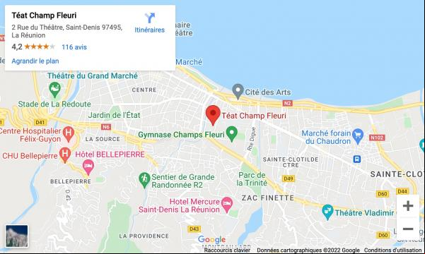 plan acces teat champ fleuri saint denis